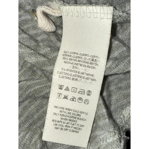 Free People Beach Boho Striped Oversized Dusty Sage Gauze Henley  Long Sleeve Sm - Picture 9 of 14